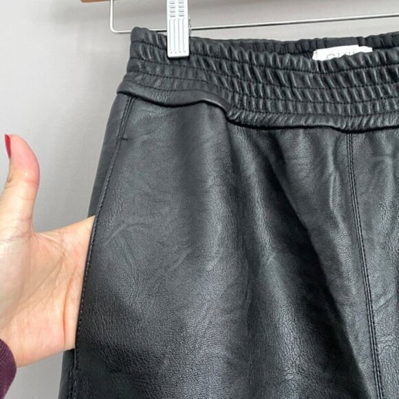 Stella McCartney Black Faux Leather Cropped Culottes Pants - S - Picture 4 of 13